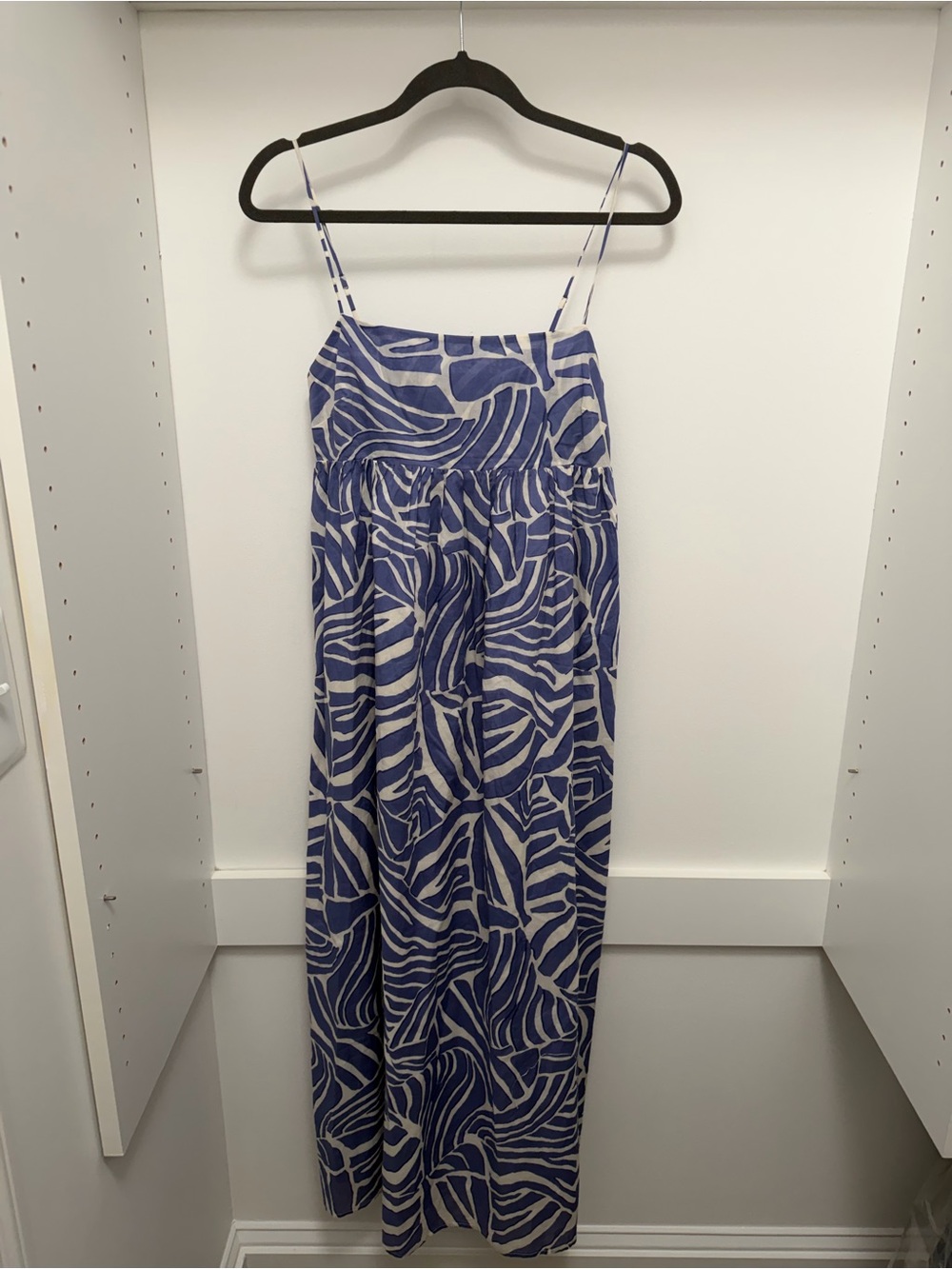 Rails Blue and White Spaghetti-Strap Maxi Dress